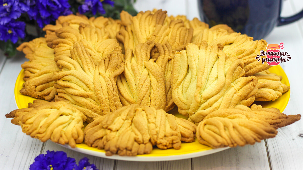Нежное песочное печенье Хризантемы, которое порадует вас