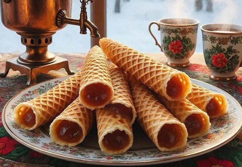 Вафельные трубочки с вареной сгущёнкой: волшебство вкусов детства