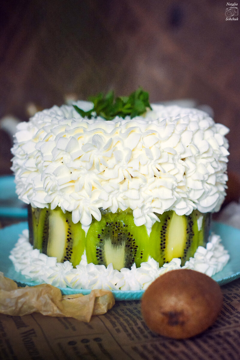 Создайте невероятный торт Фрезье с киви и бисквитом Зебра