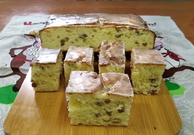 Творожный пирог с лимонной глазурью