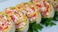 Нежный рулет из лаваша с крабами: быстрая закуска для любого стола